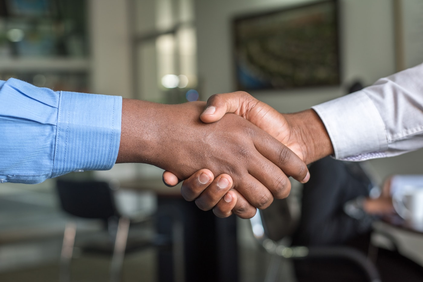 Professional handshake after case resolution